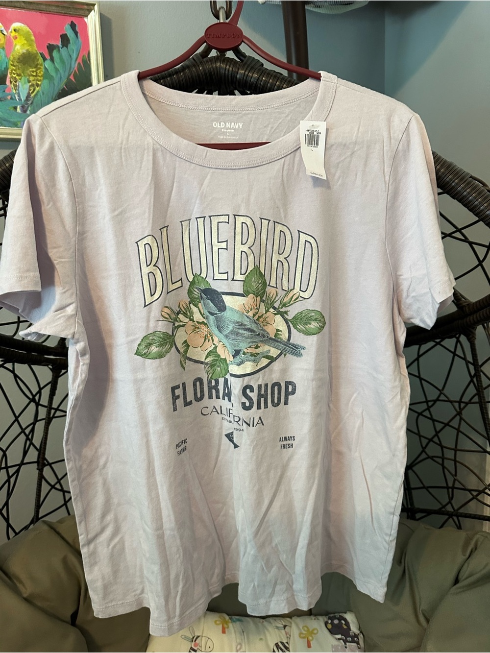 Old Navy Light Lavender 'Bluebird' Graphic Tee